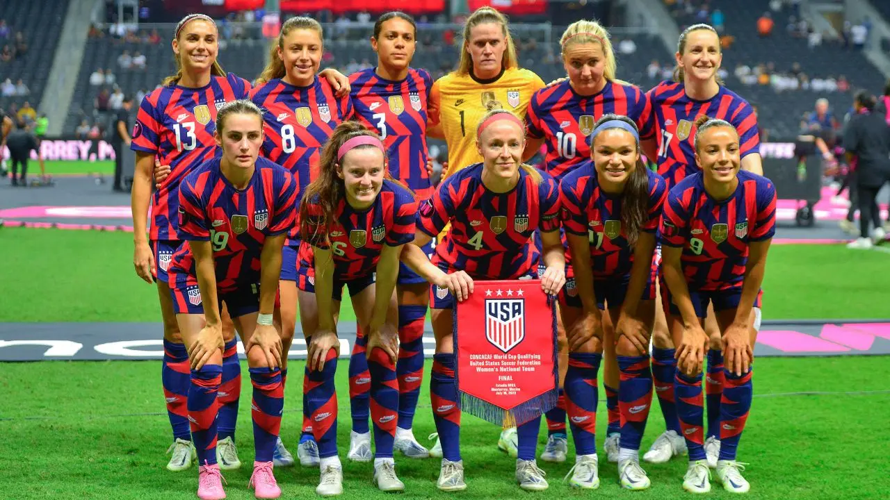 The United States women's national team before a match