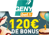 Le bonus Genybet passe à 120 euros!