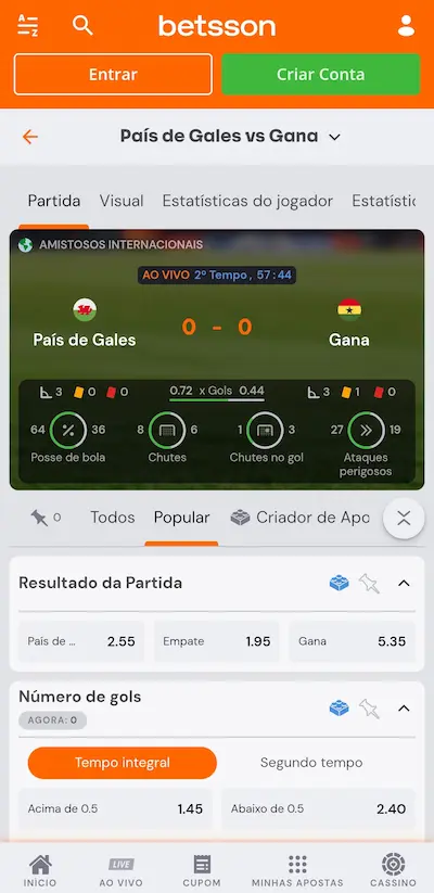 Betsson ao Vivo