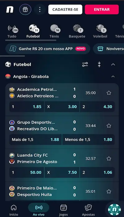 Novibet apostas futebol