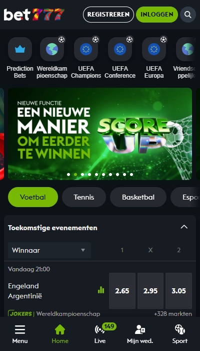 Bet777 België homepagina