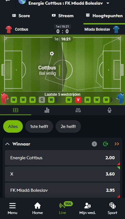Bet777 België live wedden
