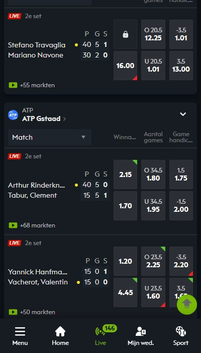 Bet777 BE: live wedden