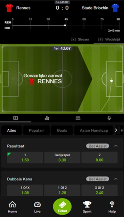Bet777 België live wedden