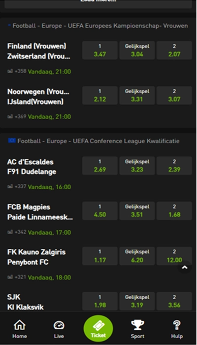 Bet777 België quoteringen