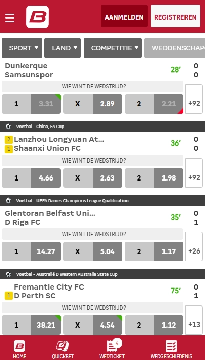 Betcenter België - live wedden