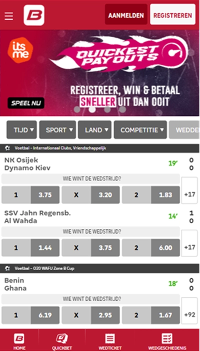 Betcenter België - homepagina