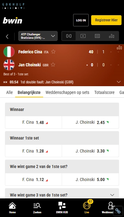 Bwin België live