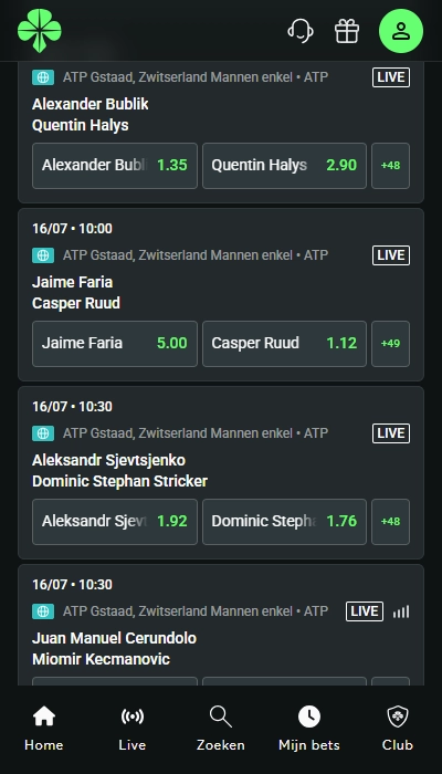 Golden Palace België odds