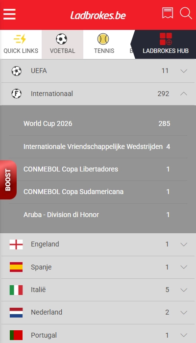 Ladbrokes BE: wedden op voetbal