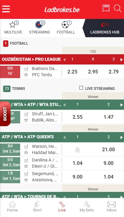 Ladbrokes BE: live wedden