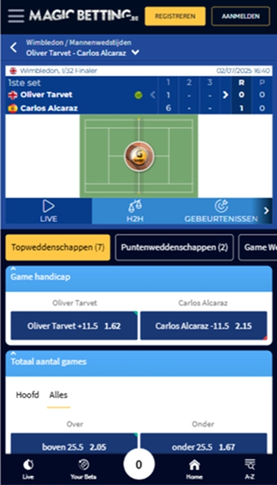 Magic Betting België - live wedden
