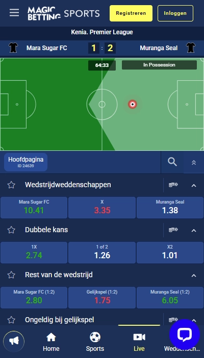 Magic Betting Sports België - live wedden