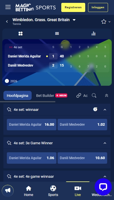 Magic Betting Sports België - live wedden