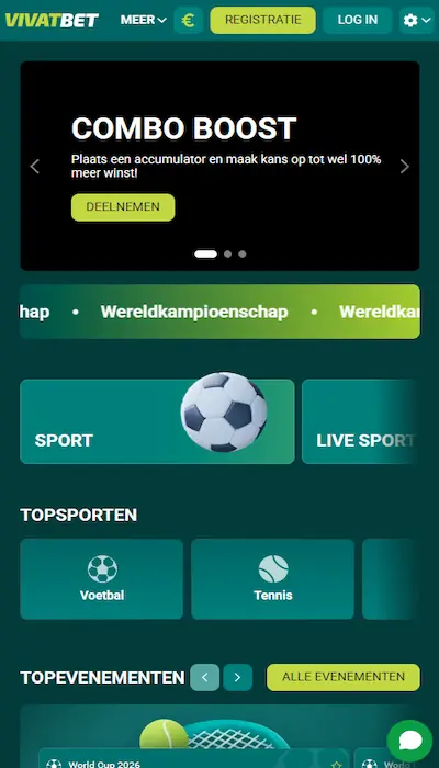 VivatBet homepagina