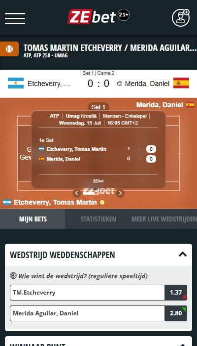 ZEbet België Live wedden