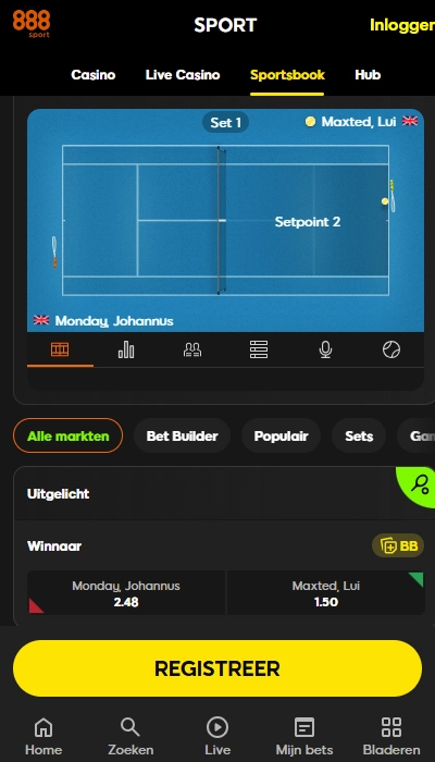 888Sport live wedden