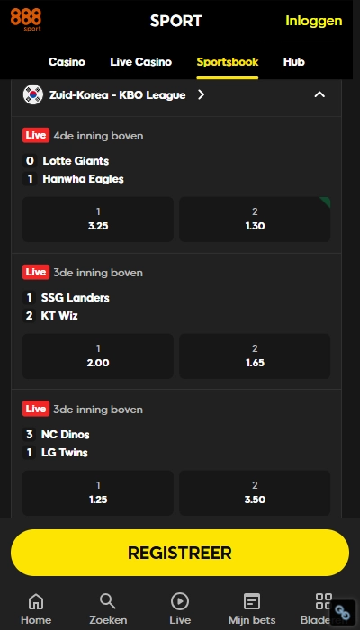 Live wedden bij 888Sport