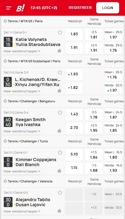 Live wedden bij Bingoal