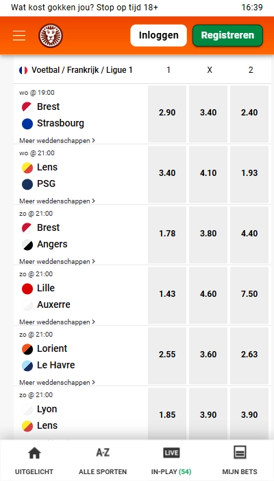 Leovegas odds