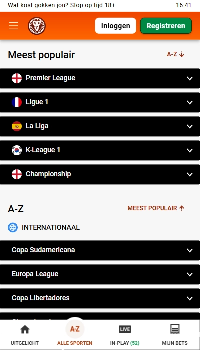 Wedden op voetbal bij LeoVegas