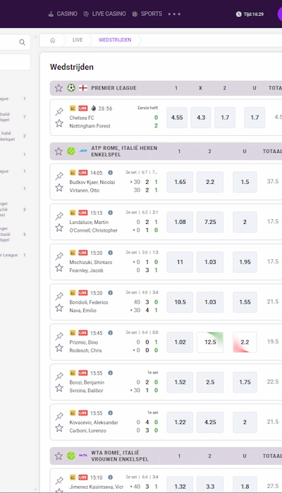 Tonybet NL: live wedden