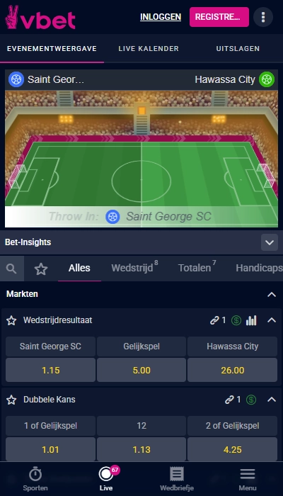 Vbet live wedden