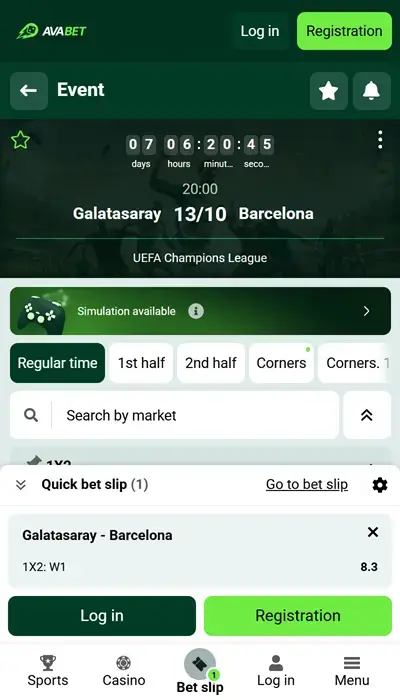Avabet betslip