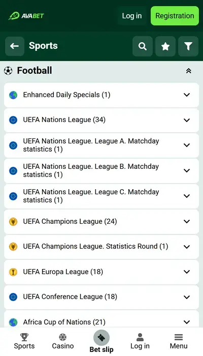 Avabet football betting