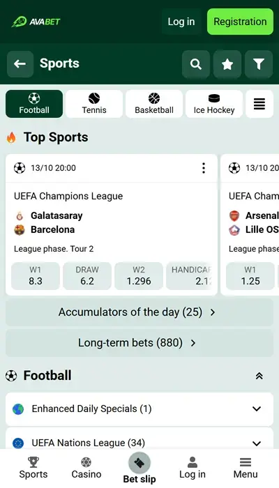 Avabet football matches