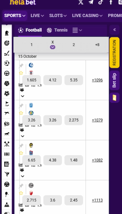 Helabet football betting