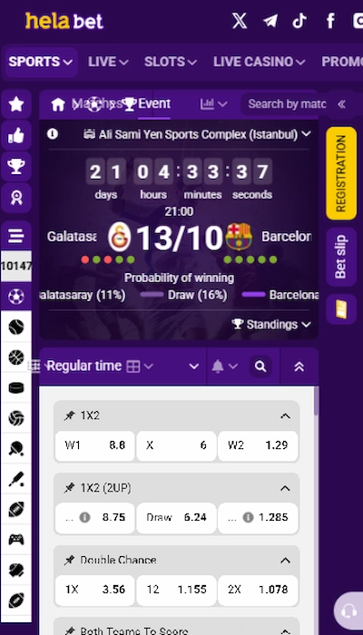 Helabet match betting
