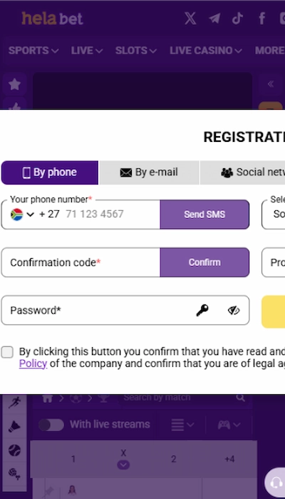 Helabet registration