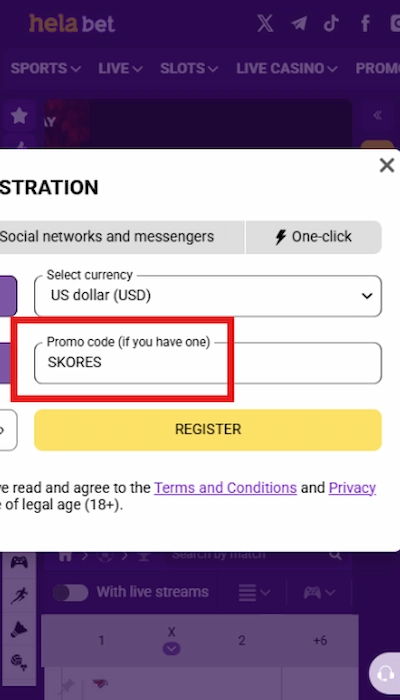 Helabet signing up