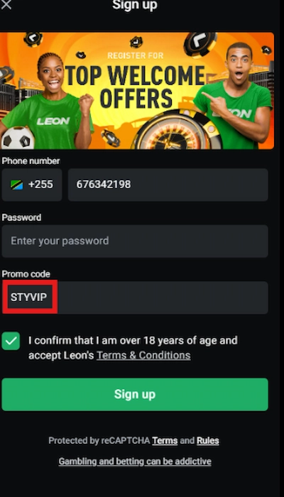 leonbet registration