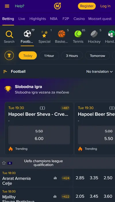 Mozzartbet football betting