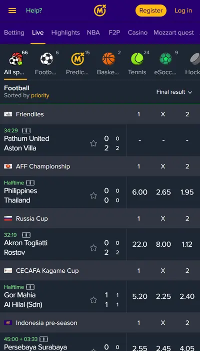 Mozzartbet live