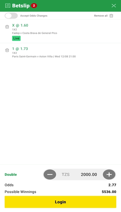 Premier Bet betslip