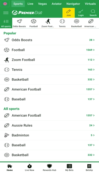 Premier Bet football betting