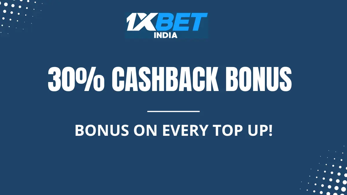 30% Cashback Bonus - Get a bonus on every top up!