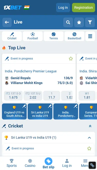 1xbet live betting