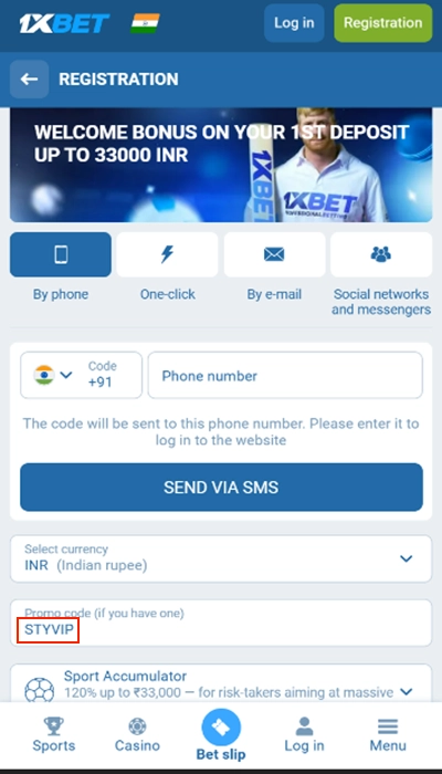1xbet sign up