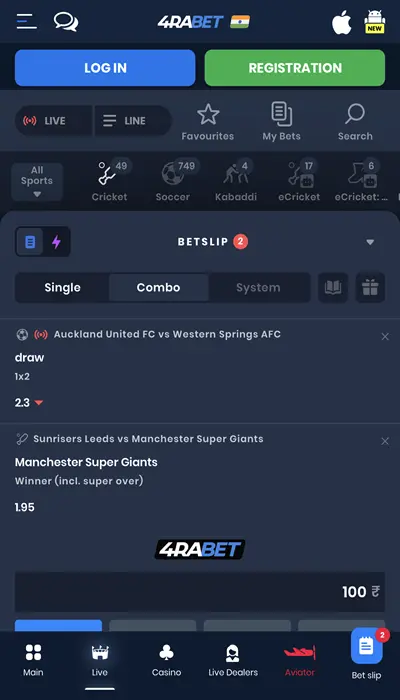 4rabet bet slip