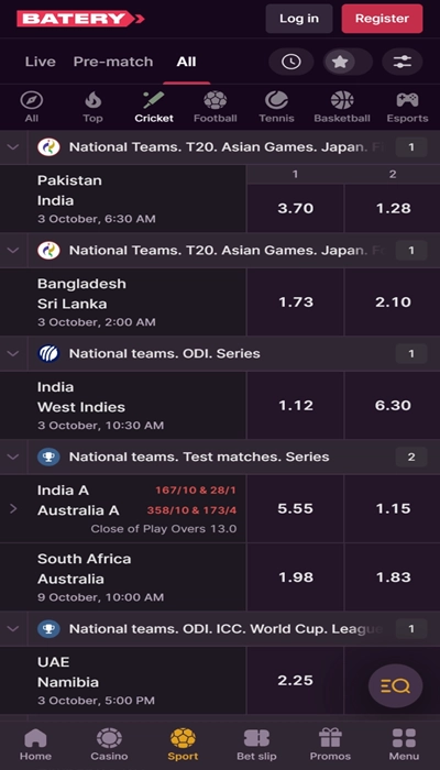 BateryBet India Cricket Betting