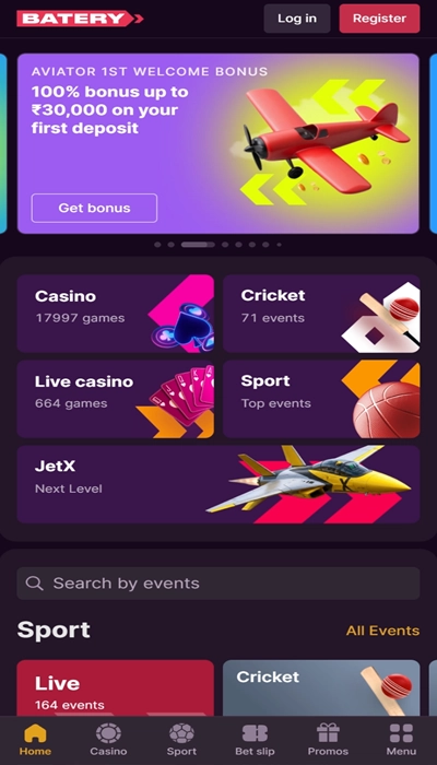 BateryBet India homepage
