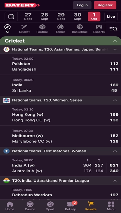 BateryBet India results