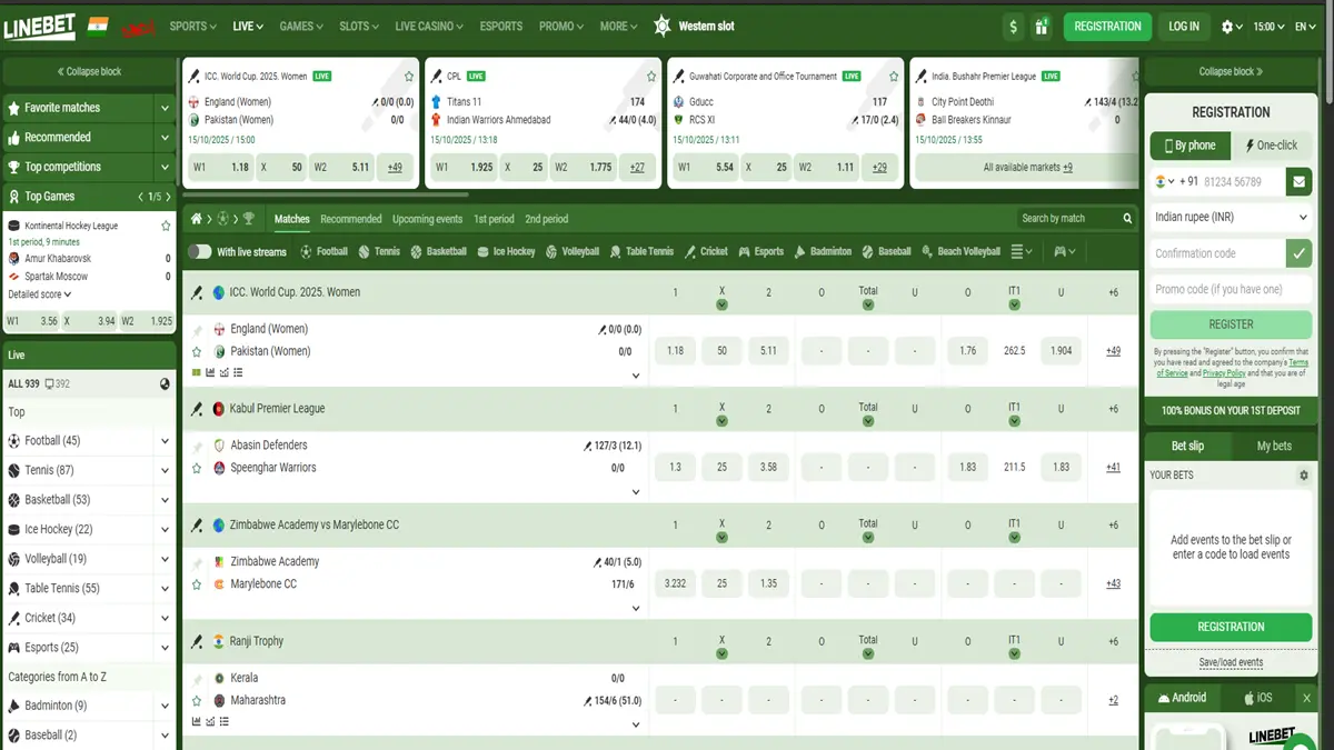 linebet live betting