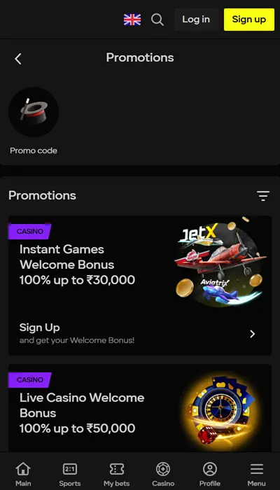parimatch promos