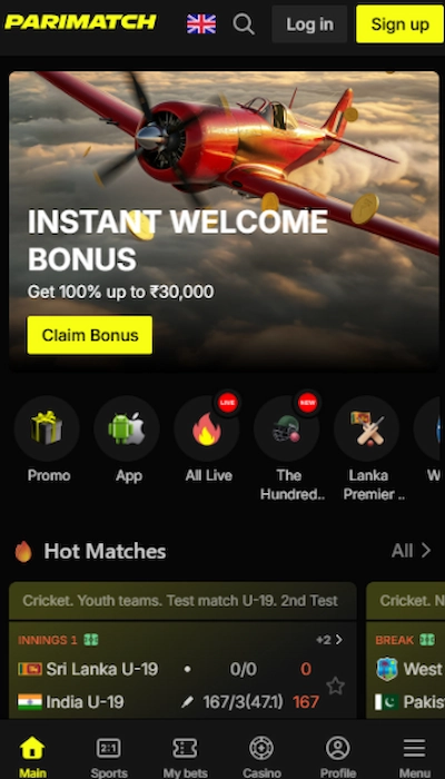 Parimatch homepage