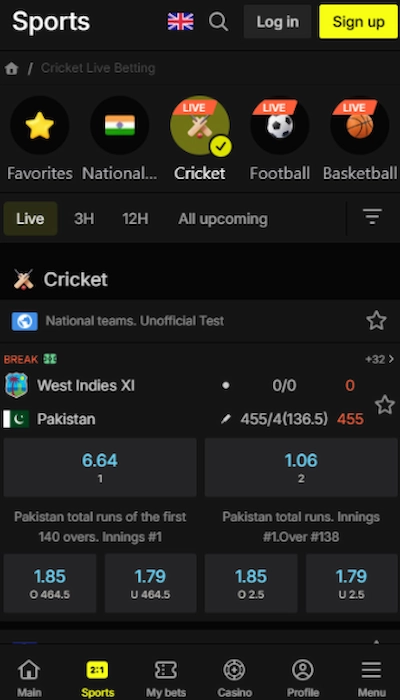 Parimatch sports match